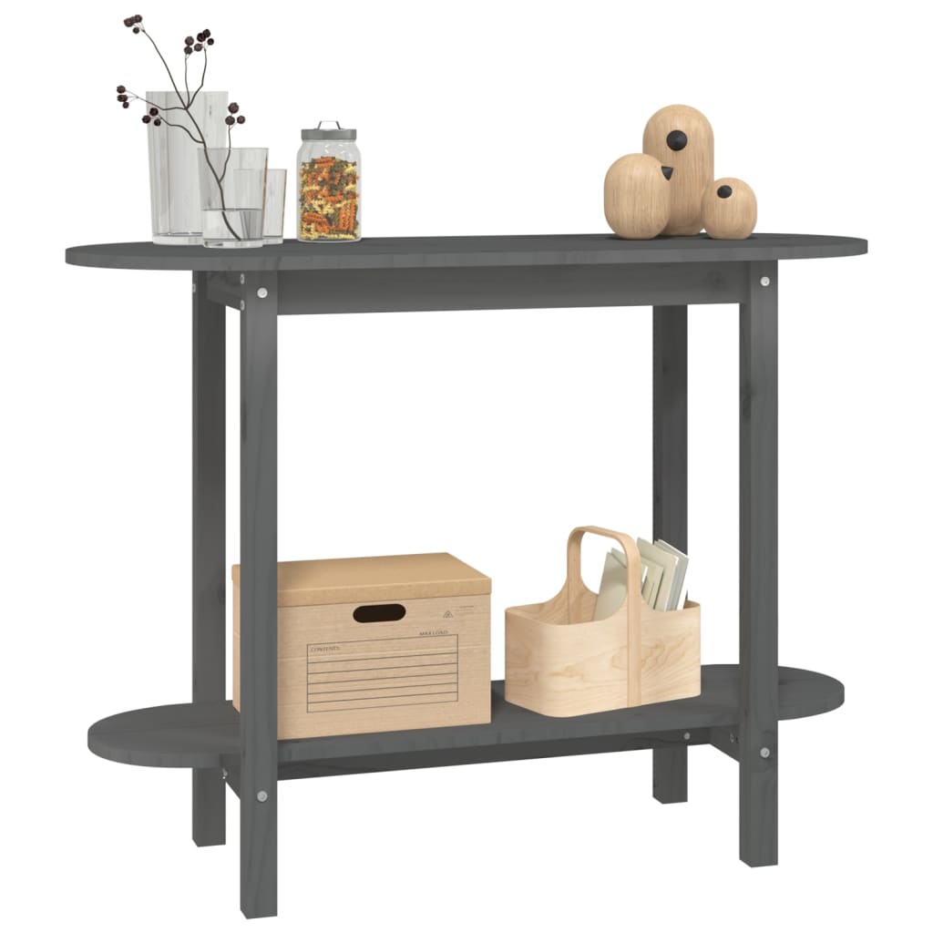 Table console Gris 110x40x80 cm Bois massif de pin - Tables basses