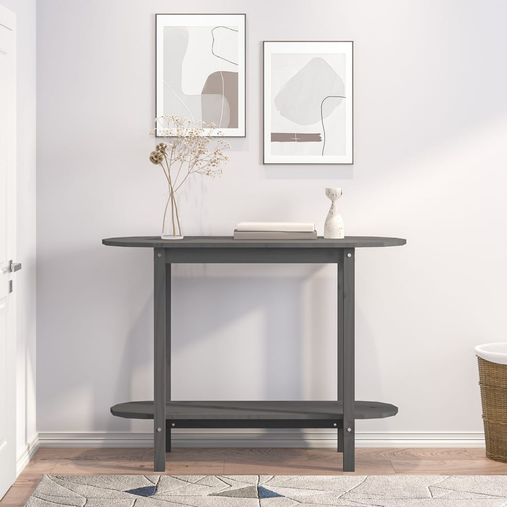 Table console Gris 110x40x80 cm Bois massif de pin - Tables basses