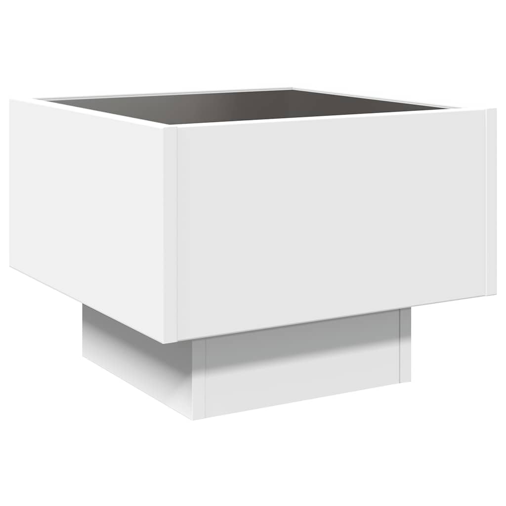 Table d’appoint avec LED blanc 40x40x30 cm bois d’ingénierie - Tables basses
