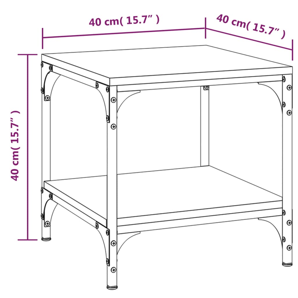 Table d’appoint Chêne fumé 40x40x40 cm Bois d’ingénierie - Tables basses