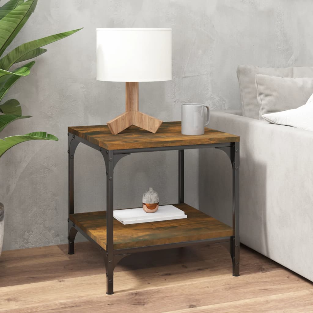 Table d’appoint Chêne fumé 40x40x40 cm Bois d’ingénierie - Tables basses
