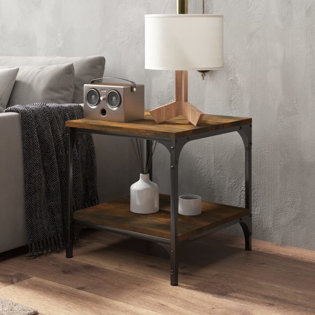 Table d’appoint Chêne fumé 40x40x40 cm Bois d’ingénierie - Tables basses