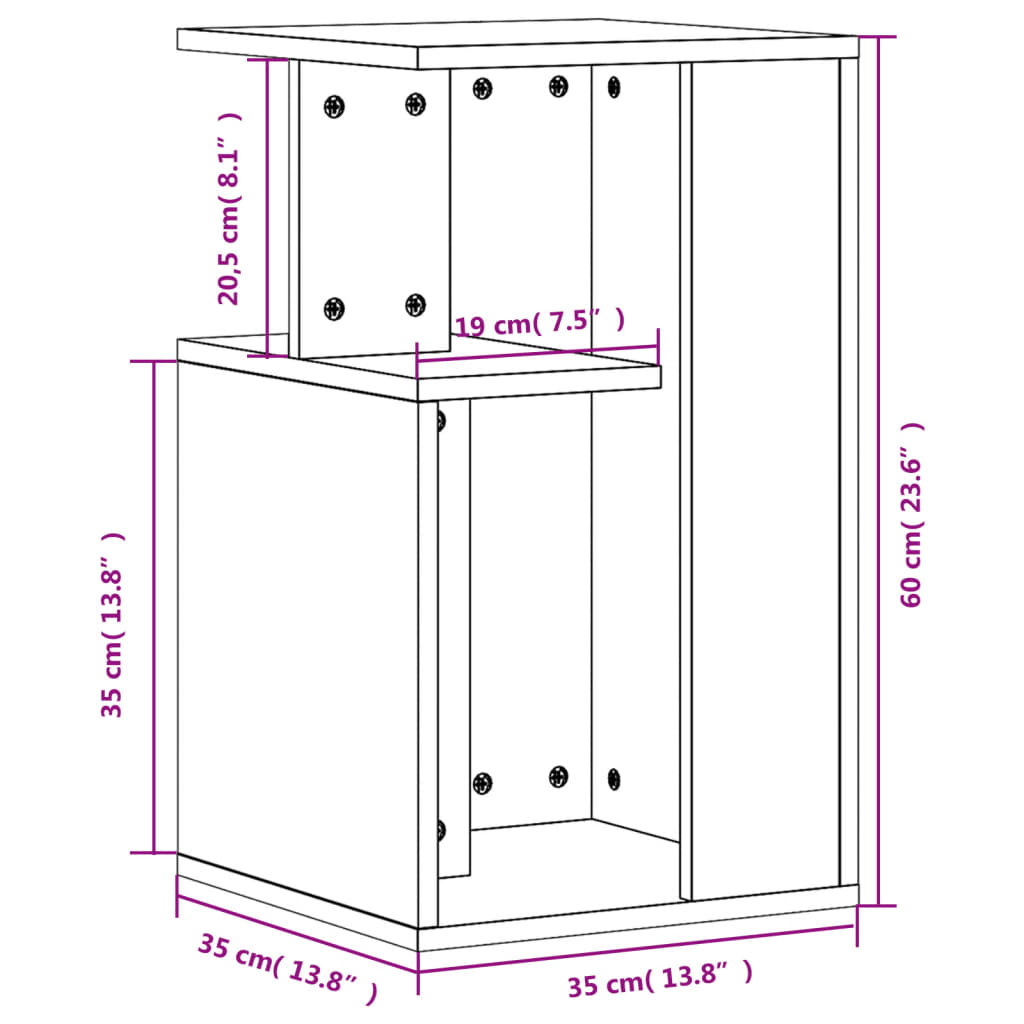 Table d’appoint chêne sonoma 35x35x60 cm bois d’ingénierie - Tables basses