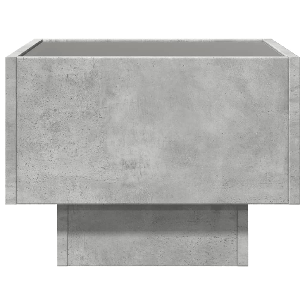Table d’appoint et LED gris béton 40x40x30 cm bois d’ingénierie - Tables basses