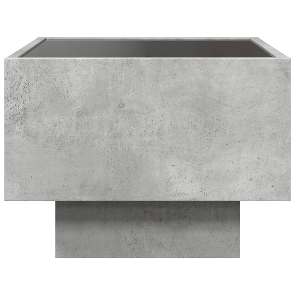 Table d’appoint et LED gris béton 40x40x30 cm bois d’ingénierie - Tables basses