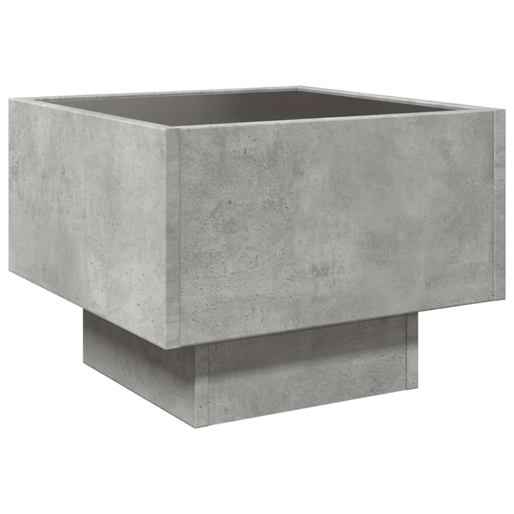 Table d’appoint et LED gris béton 40x40x30 cm bois d’ingénierie - Tables basses