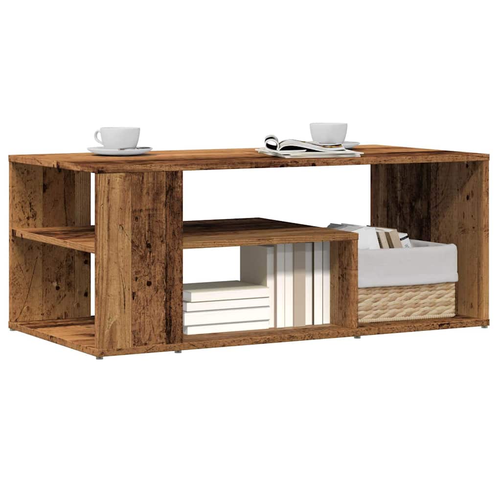 Table d’appoint vieux bois 100x50x40 cm bois d’ingénierie - Tables basses
