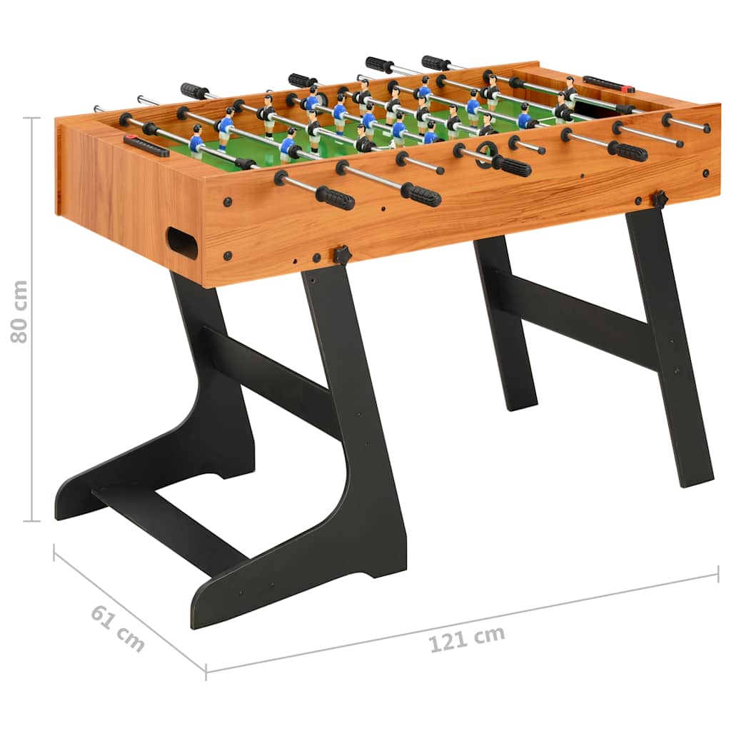 Table de football pliante 121 x 61 x 80 cm Marron clair - Tables de baby-foot