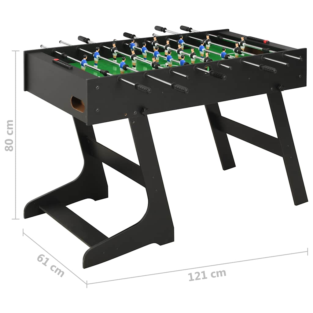 Table de football pliante 121 x 61 x 80 cm Noir - Tables de baby-foot