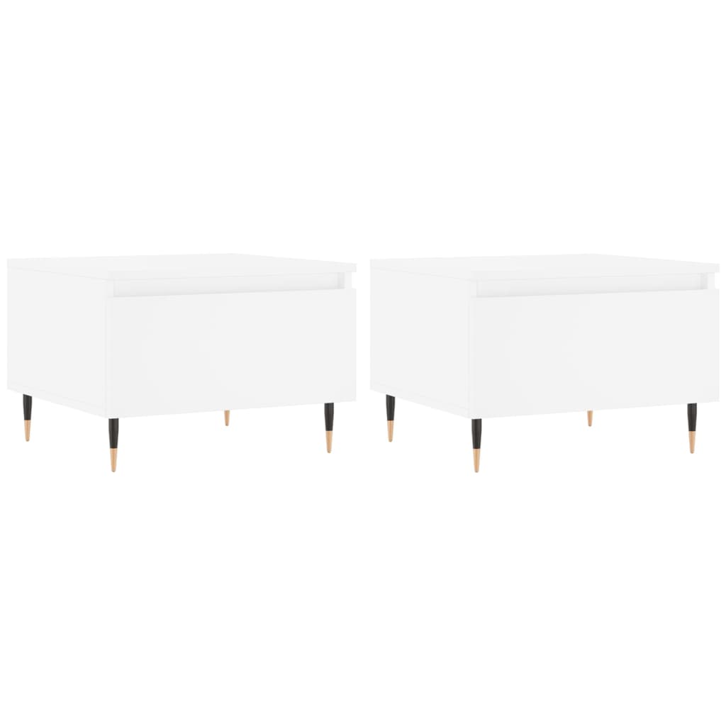 Tables basses 2 pcs blanc 50x46x35 cm bois d’ingénierie - Tables basses