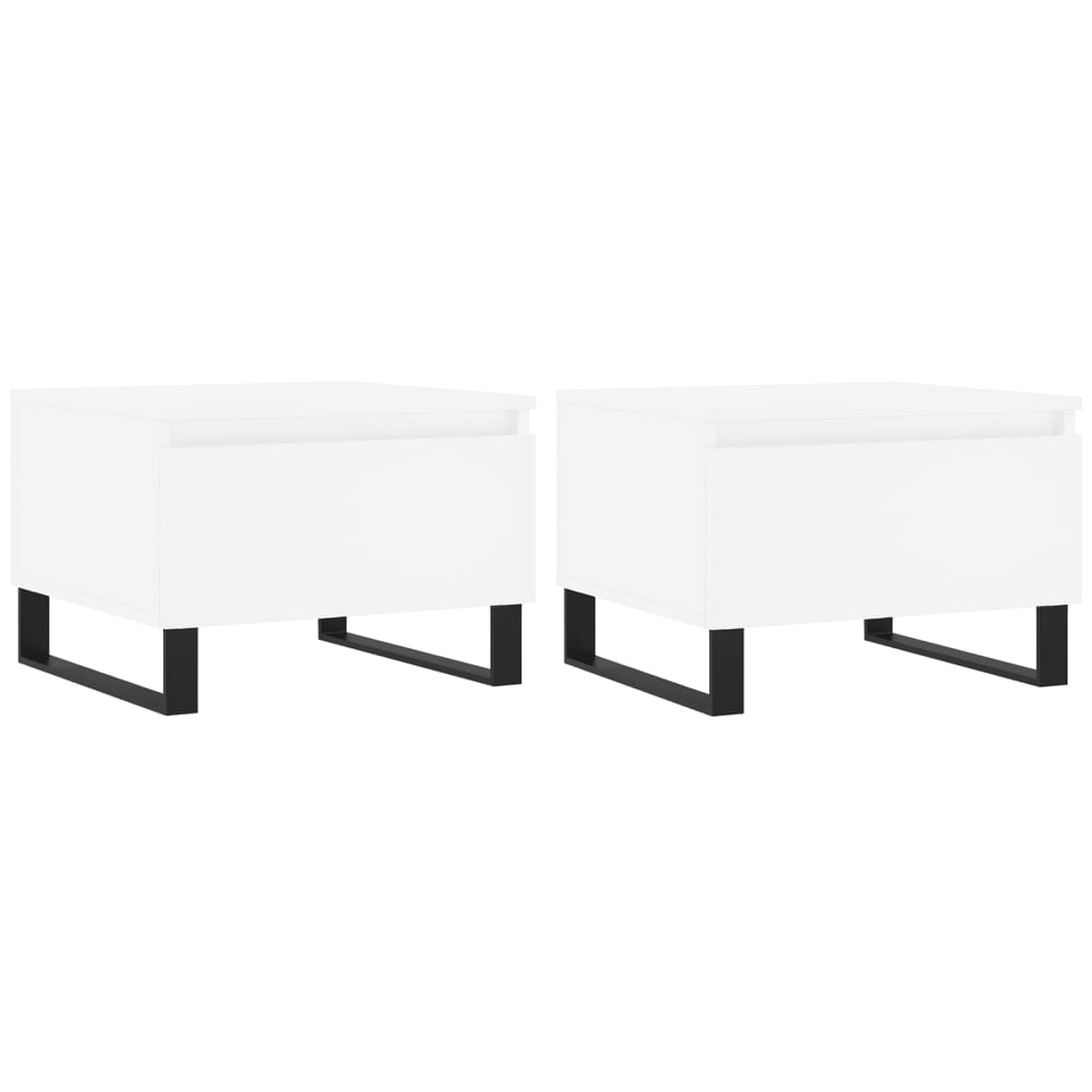 Tables basses 2 pcs blanc 50x46x35 cm bois d’ingénierie - Tables basses