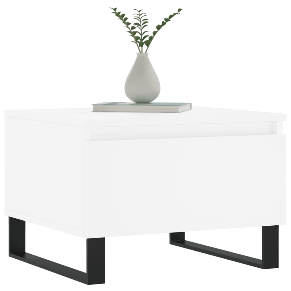 Tables basses 2 pcs blanc 50x46x35 cm bois d’ingénierie - Tables basses