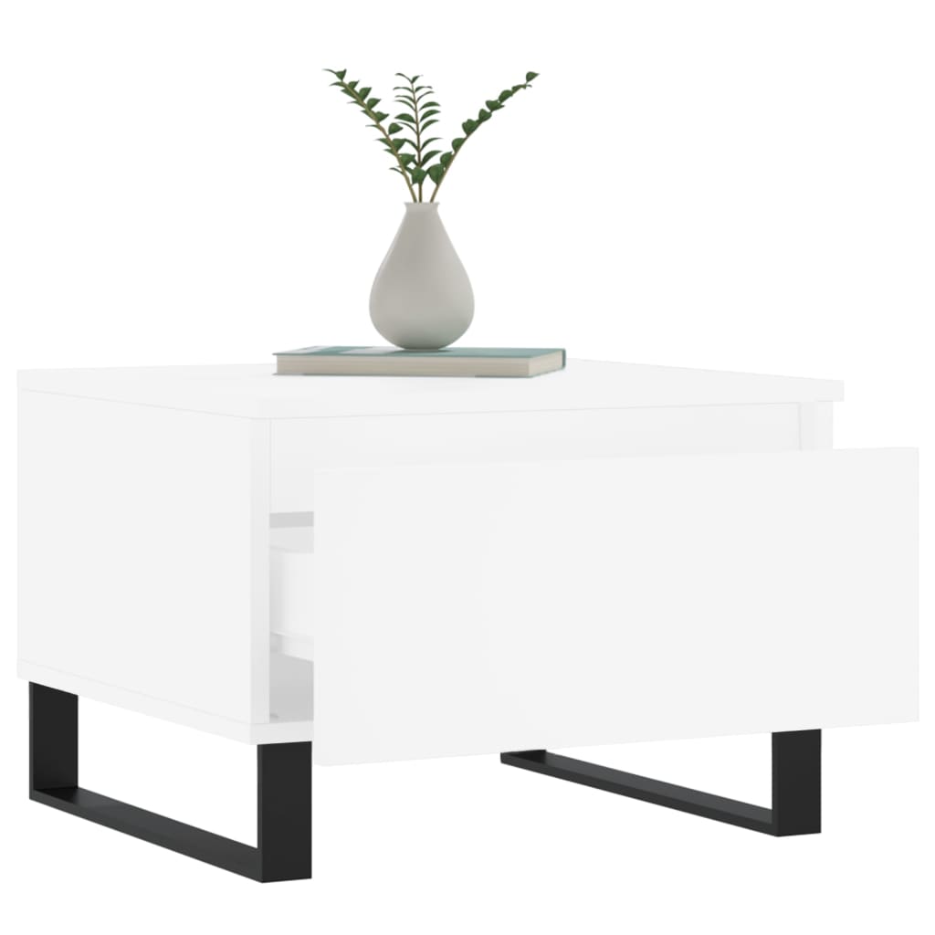 Tables basses 2 pcs blanc 50x46x35 cm bois d’ingénierie - Tables basses