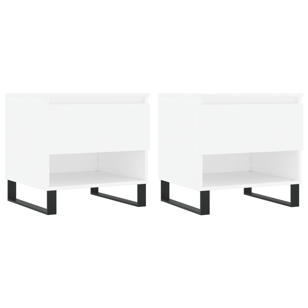 Tables basses 2 pcs blanc 50x46x50 cm bois d’ingénierie - Tables basses
