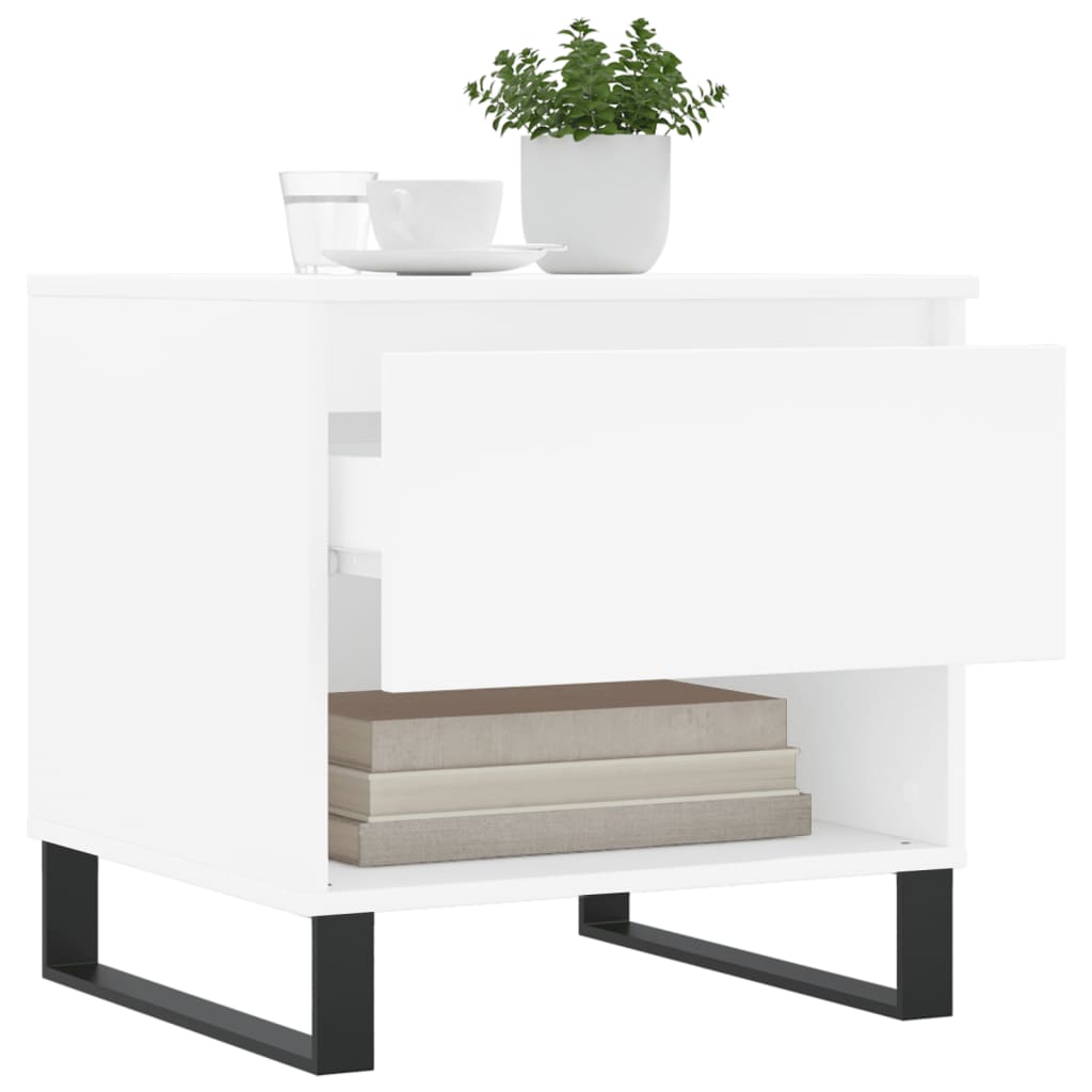 Tables basses 2 pcs blanc 50x46x50 cm bois d’ingénierie - Tables basses