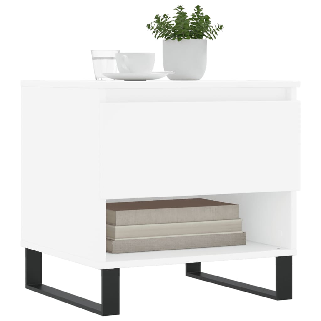 Tables basses 2 pcs blanc 50x46x50 cm bois d’ingénierie - Tables basses