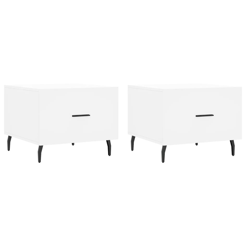 Tables basses 2 pcs blanc 50x50x40 cm bois d’ingénierie - Tables basses
