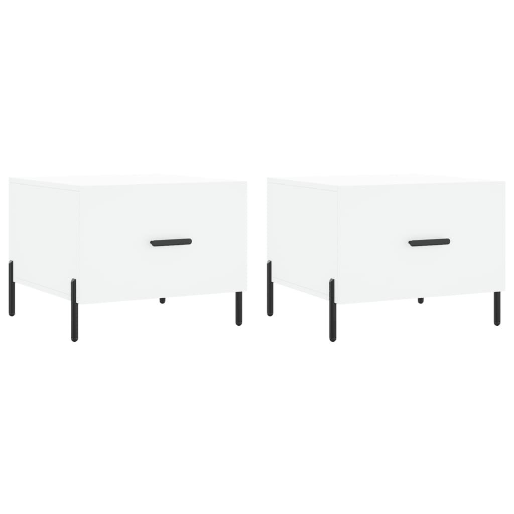 Tables basses 2 pcs blanc 50x50x40 cm bois d’ingénierie - Tables basses