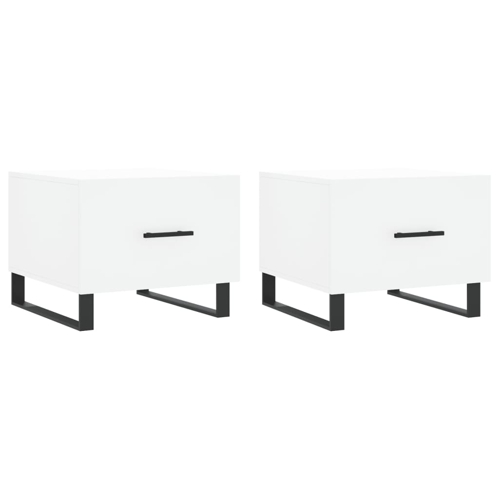 Tables basses 2 pcs blanc 50x50x40 cm bois d’ingénierie - Tables basses