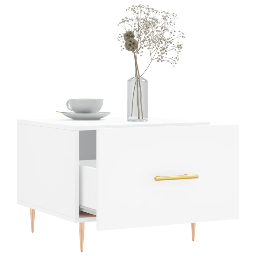 Tables basses 2 pcs blanc 50x50x40 cm bois d’ingénierie - Tables basses
