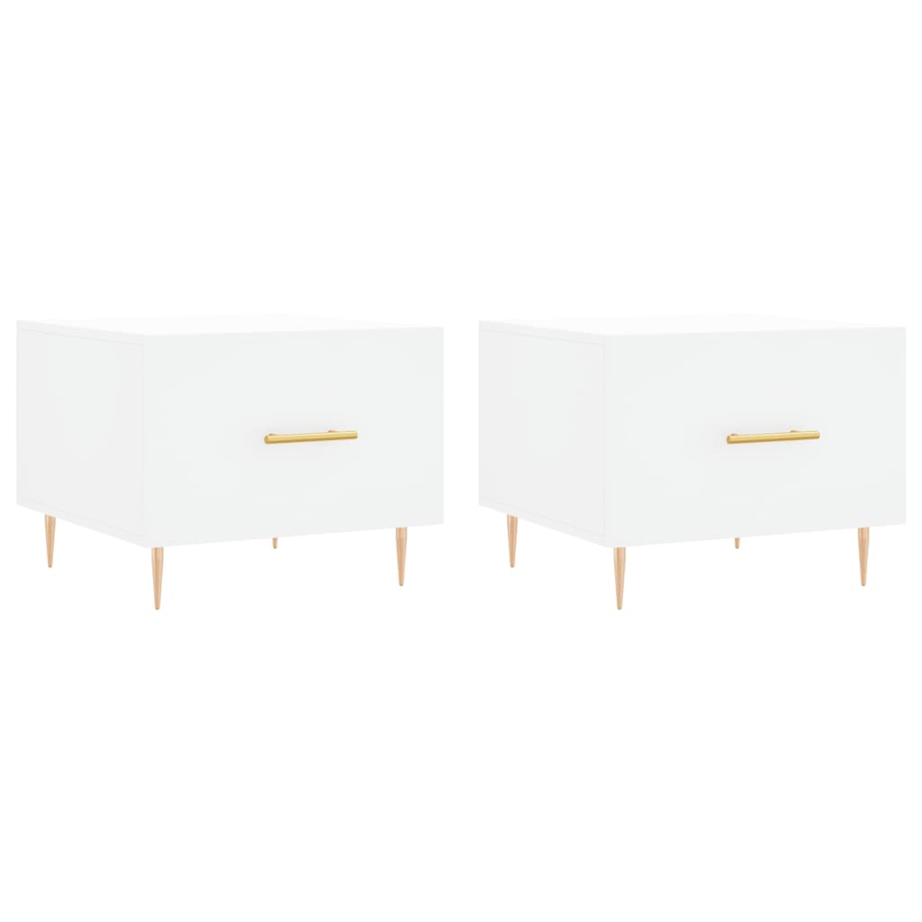 Tables basses 2 pcs blanc 50x50x40 cm bois d’ingénierie - Tables basses