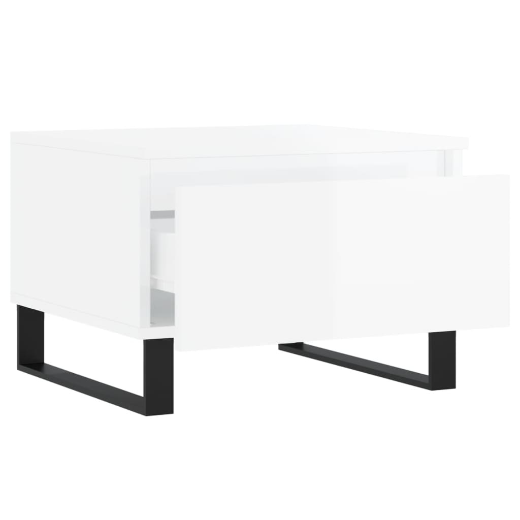 Tables basses 2 pcs blanc brillant 50x46x35cm bois d’ingénierie - Tables basses