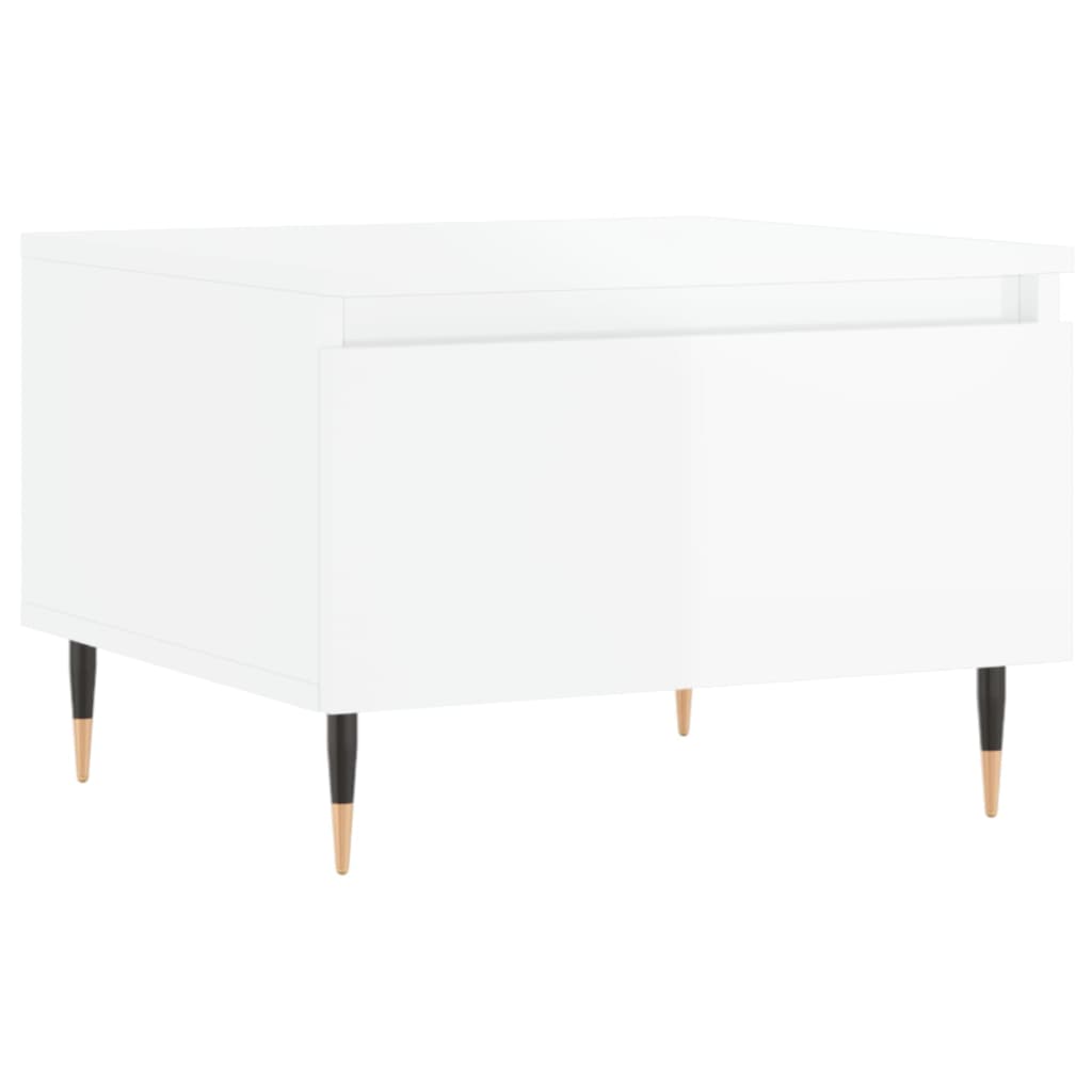 Tables basses 2 pcs blanc brillant 50x46x35cm bois d’ingénierie - Tables basses