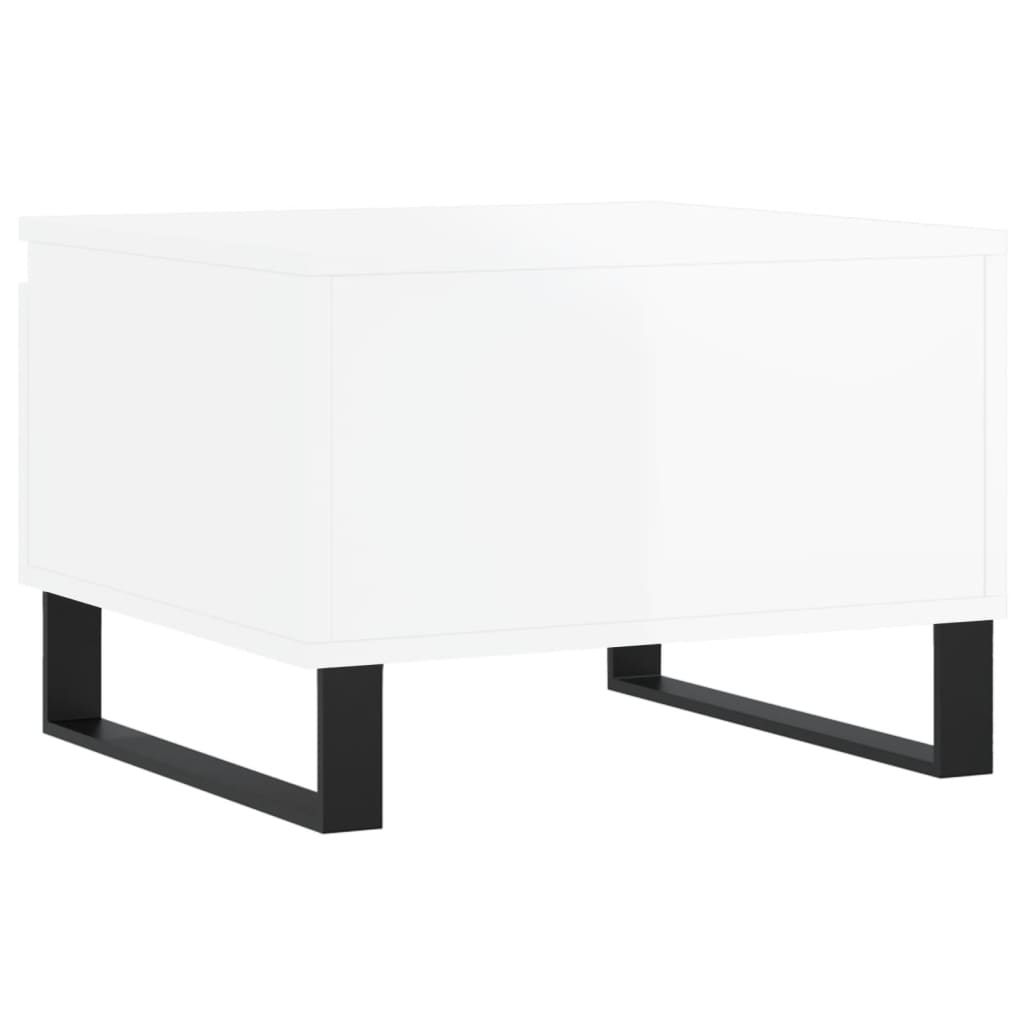 Tables basses 2 pcs blanc brillant 50x46x35cm bois d’ingénierie - Tables basses