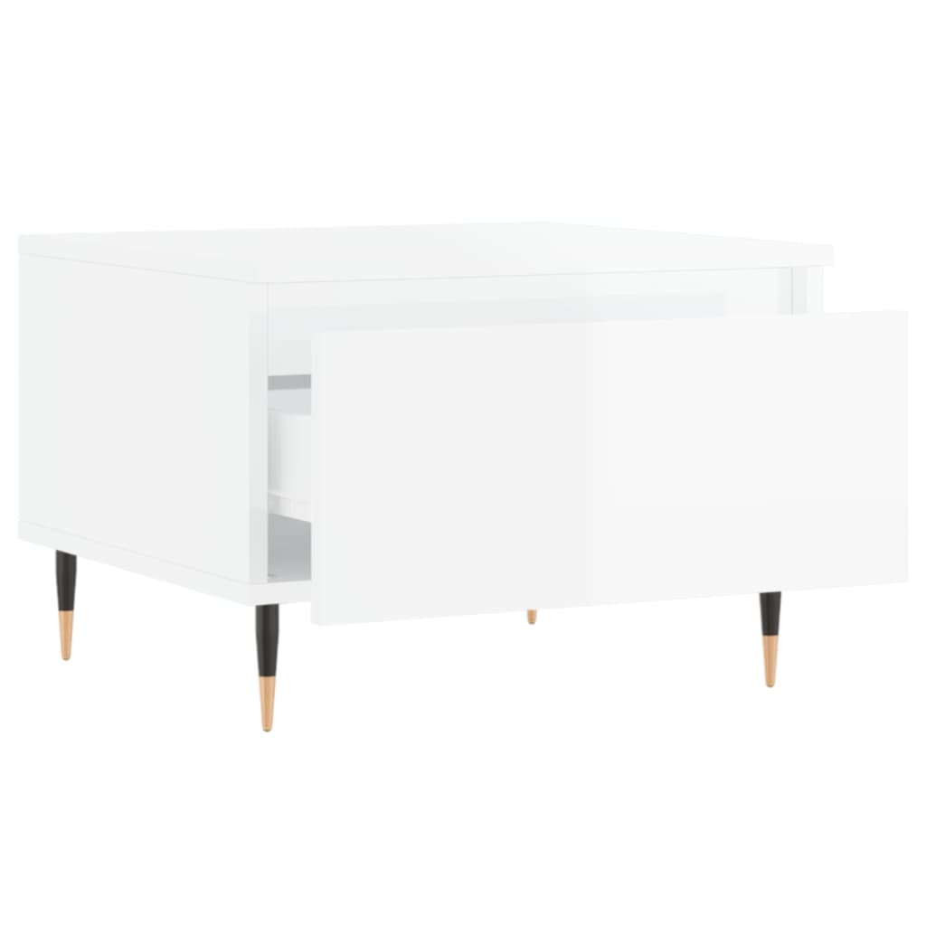 Tables basses 2 pcs blanc brillant 50x46x35cm bois d’ingénierie - Tables basses