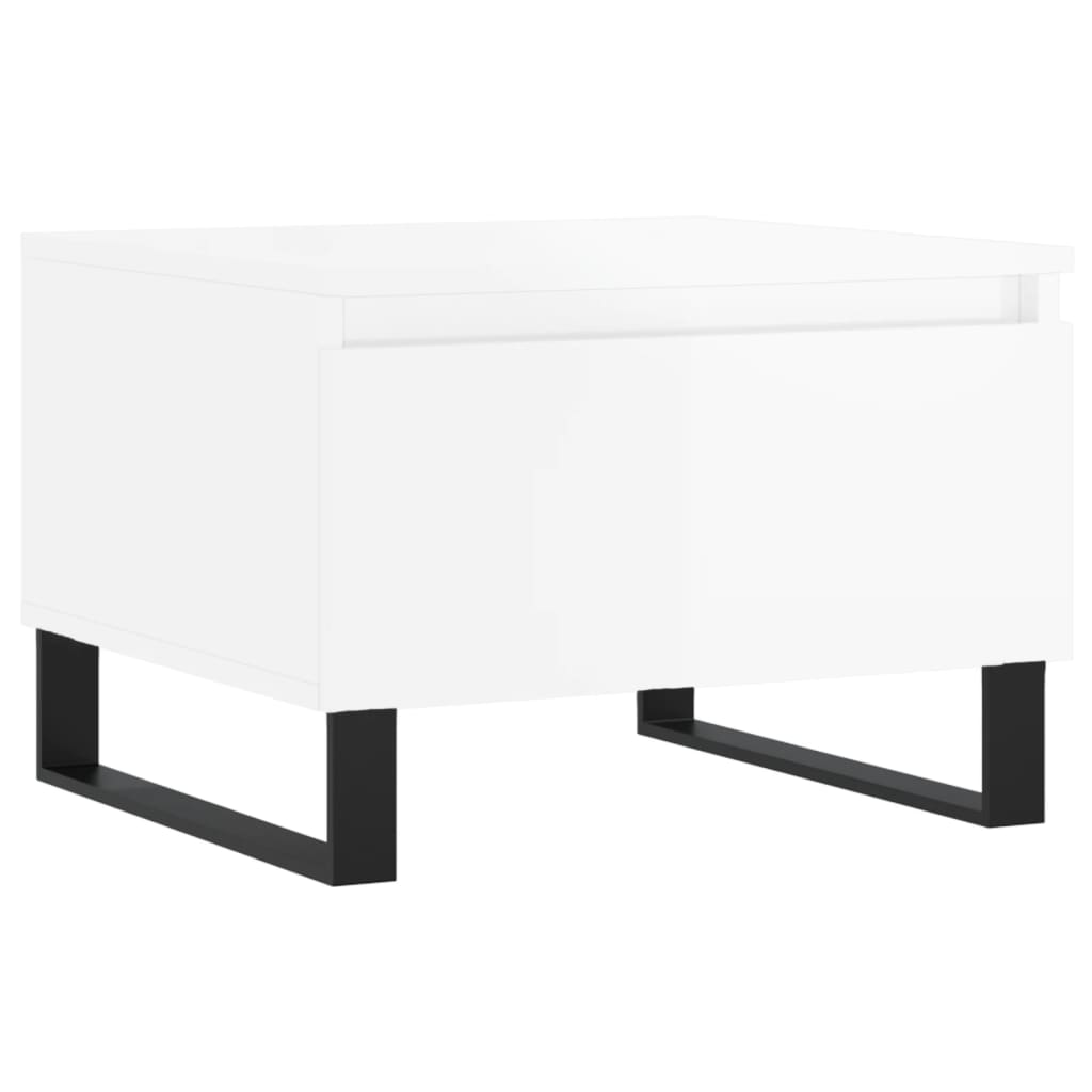 Tables basses 2 pcs blanc brillant 50x46x35cm bois d’ingénierie - Tables basses