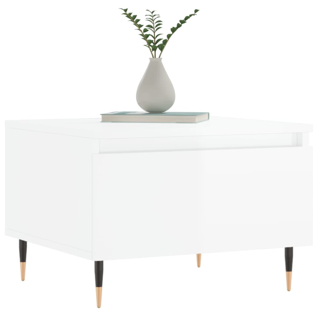 Tables basses 2 pcs blanc brillant 50x46x35cm bois d’ingénierie - Tables basses