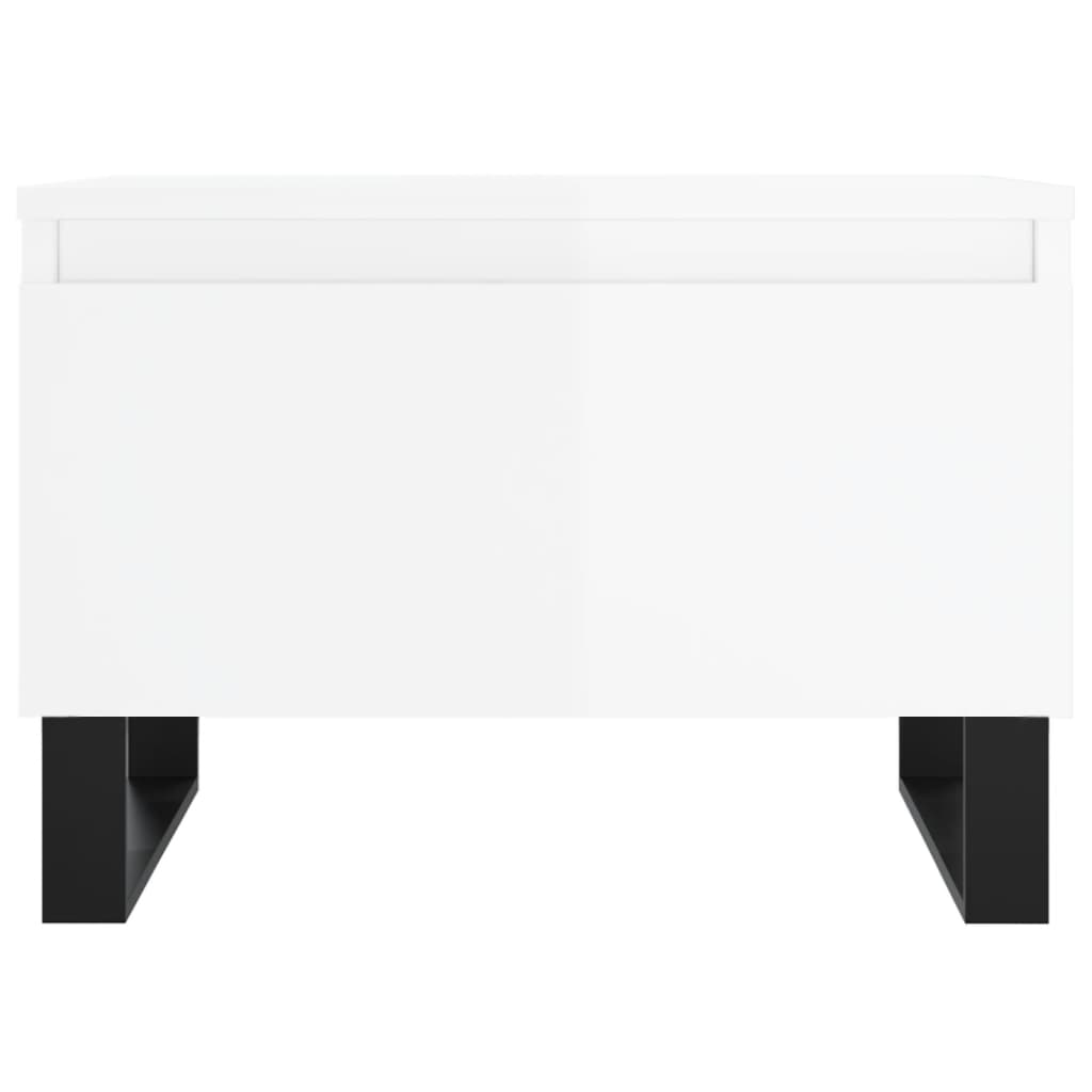 Tables basses 2 pcs blanc brillant 50x46x35cm bois d’ingénierie - Tables basses