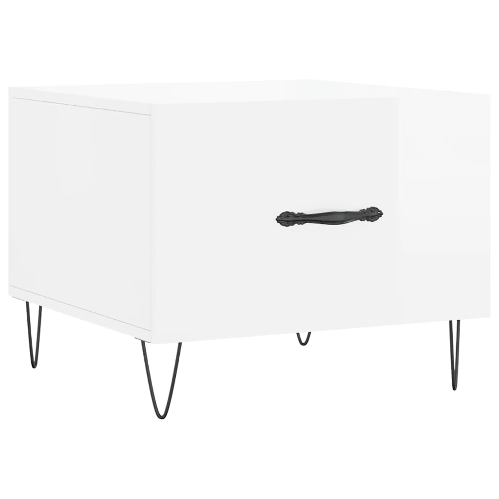 Tables basses 2 pcs blanc brillant 50x50x40cm bois d’ingénierie - Tables basses