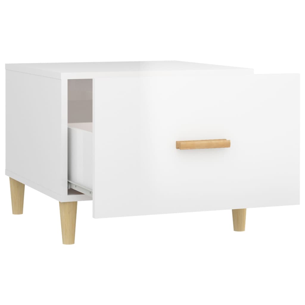 Tables basses 2 pcs blanc brillant 50x50x40cm bois d’ingénierie - Tables basses