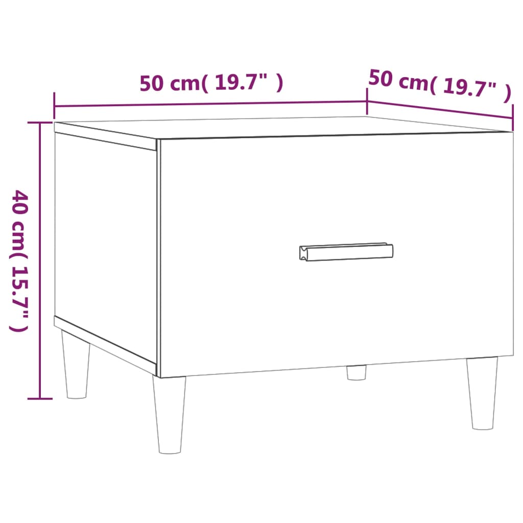 Tables basses 2 pcs blanc brillant 50x50x40cm bois d’ingénierie - Tables basses