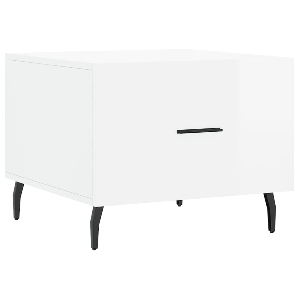 Tables basses 2 pcs blanc brillant 50x50x40cm bois d’ingénierie - Tables basses