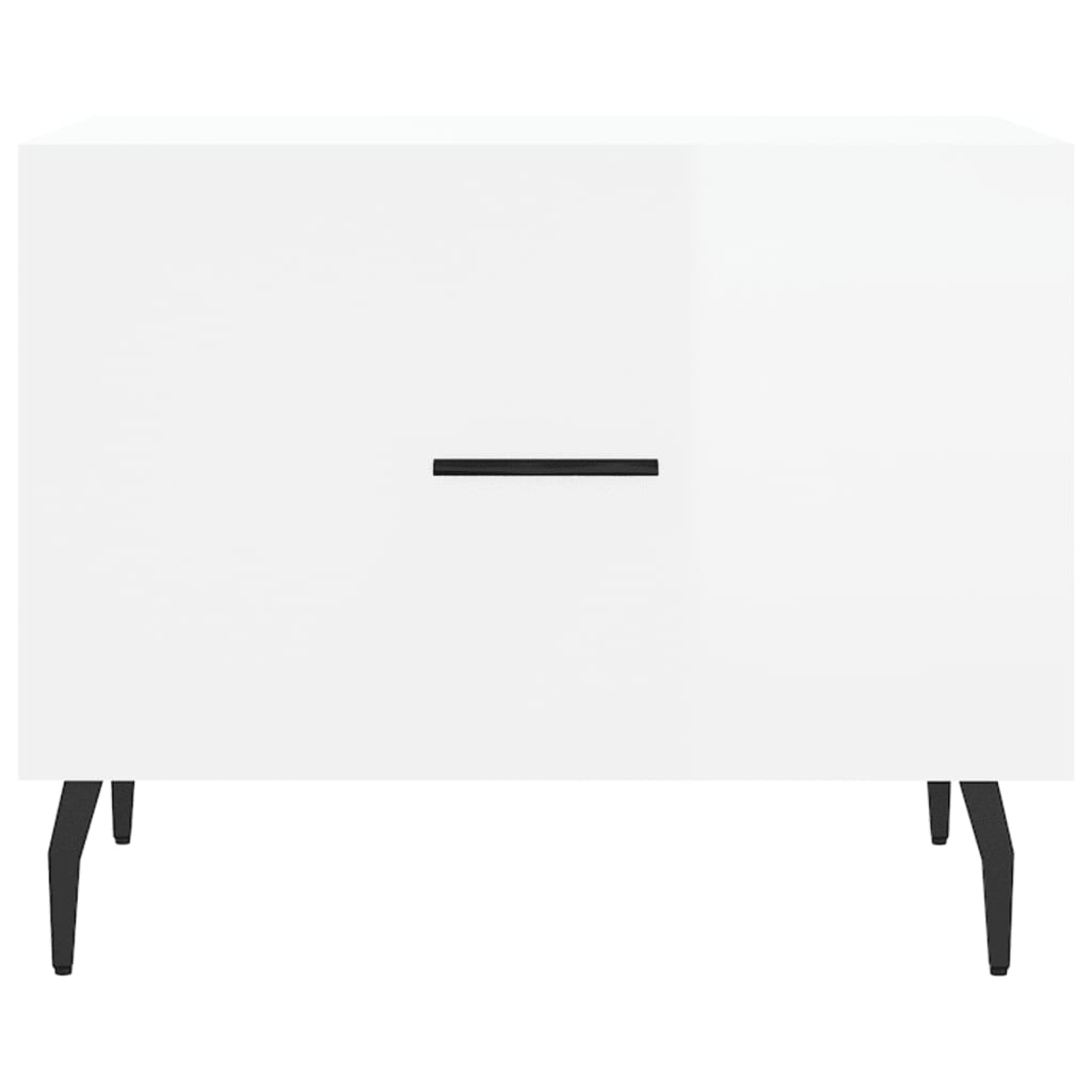 Tables basses 2 pcs blanc brillant 50x50x40cm bois d’ingénierie - Tables basses