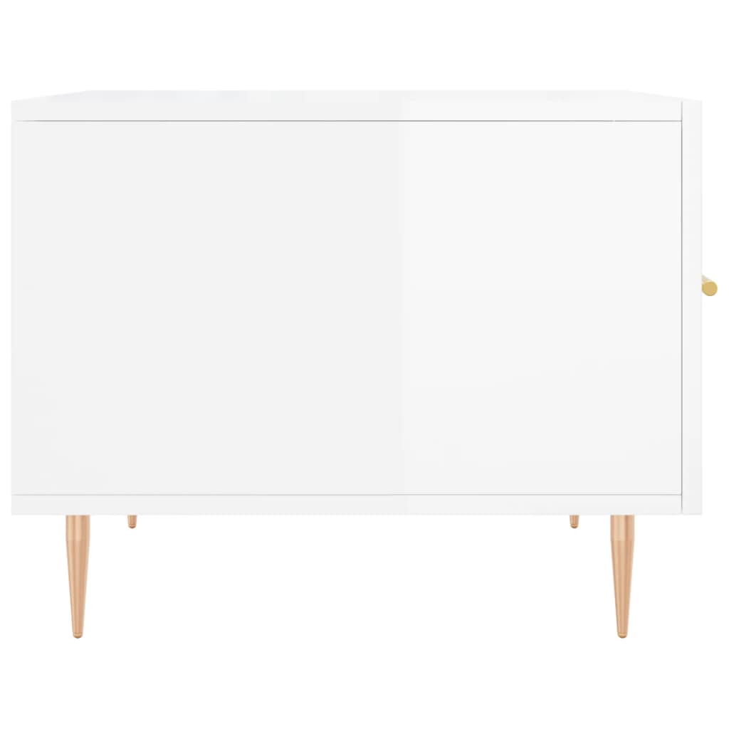 Tables basses 2 pcs blanc brillant 50x50x40cm bois d’ingénierie - Tables basses