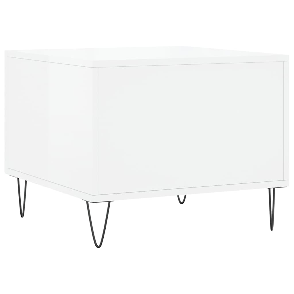 Tables basses 2 pcs blanc brillant 50x50x40cm bois d’ingénierie - Tables basses