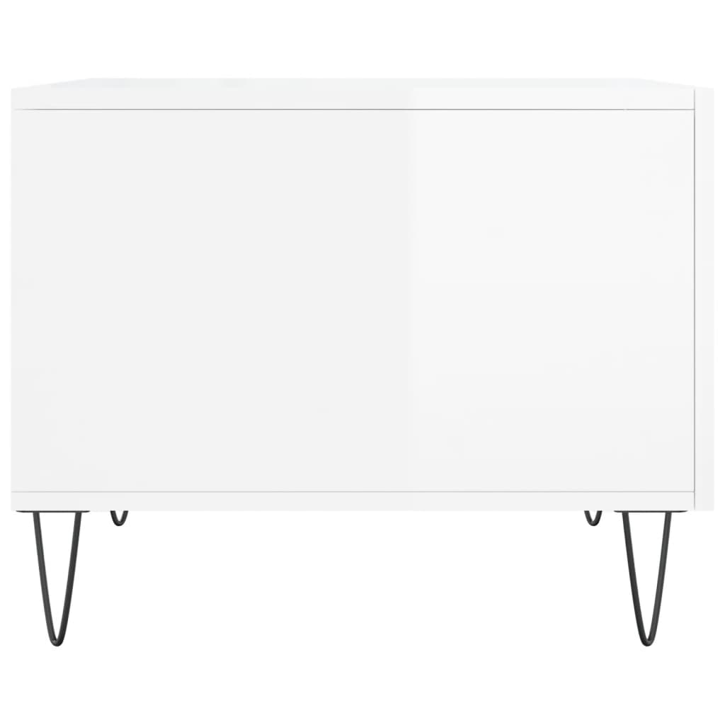 Tables basses 2 pcs blanc brillant 50x50x40cm bois d’ingénierie - Tables basses