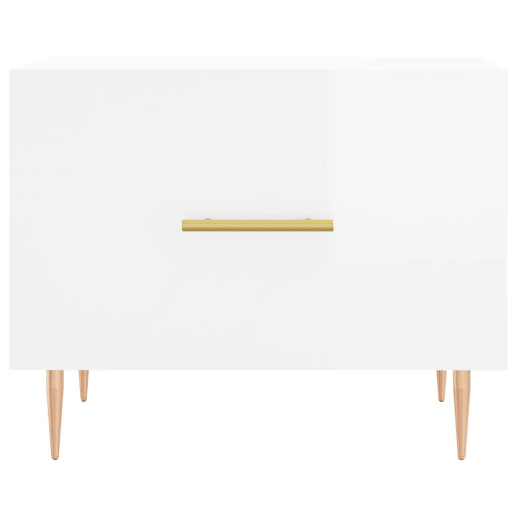 Tables basses 2 pcs blanc brillant 50x50x40cm bois d’ingénierie - Tables basses
