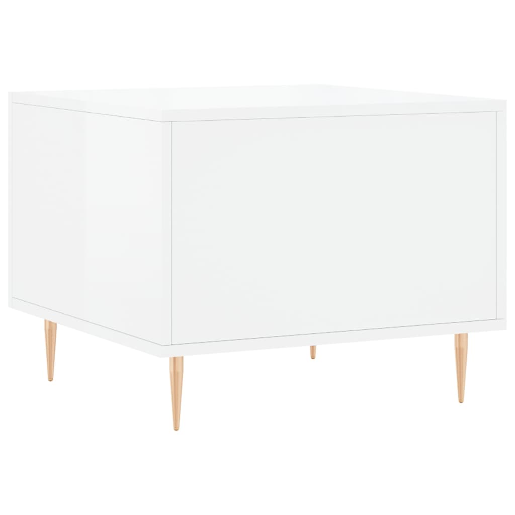 Tables basses 2 pcs blanc brillant 50x50x40cm bois d’ingénierie - Tables basses