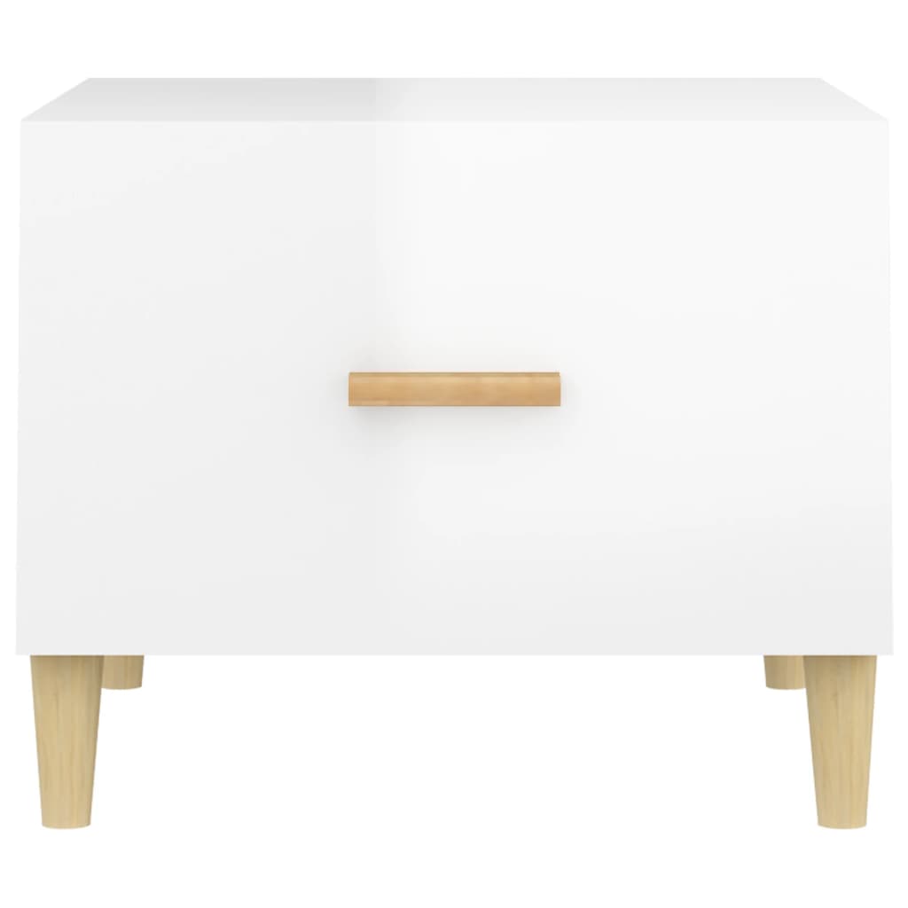 Tables basses 2 pcs blanc brillant 50x50x40cm bois d’ingénierie - Tables basses