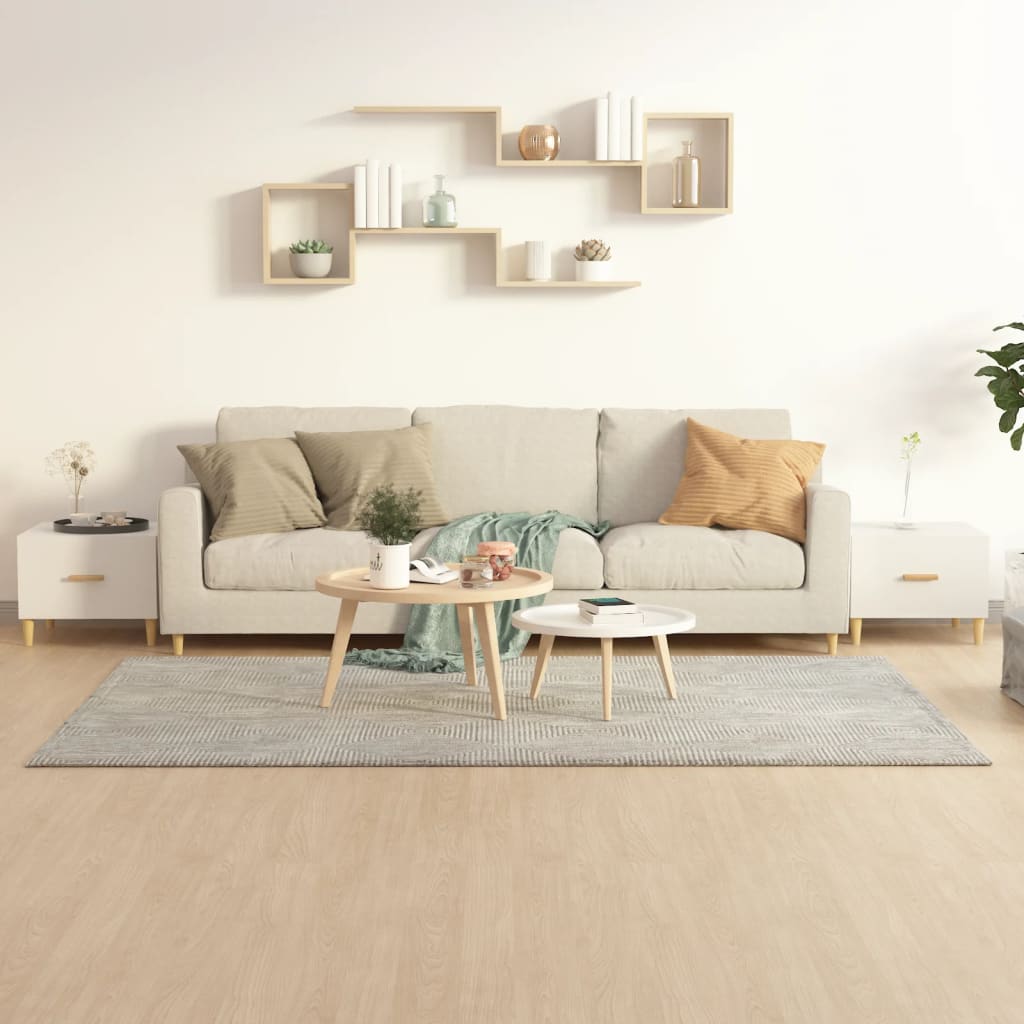 Tables basses 2 pcs blanc brillant 50x50x40cm bois d’ingénierie - Tables basses