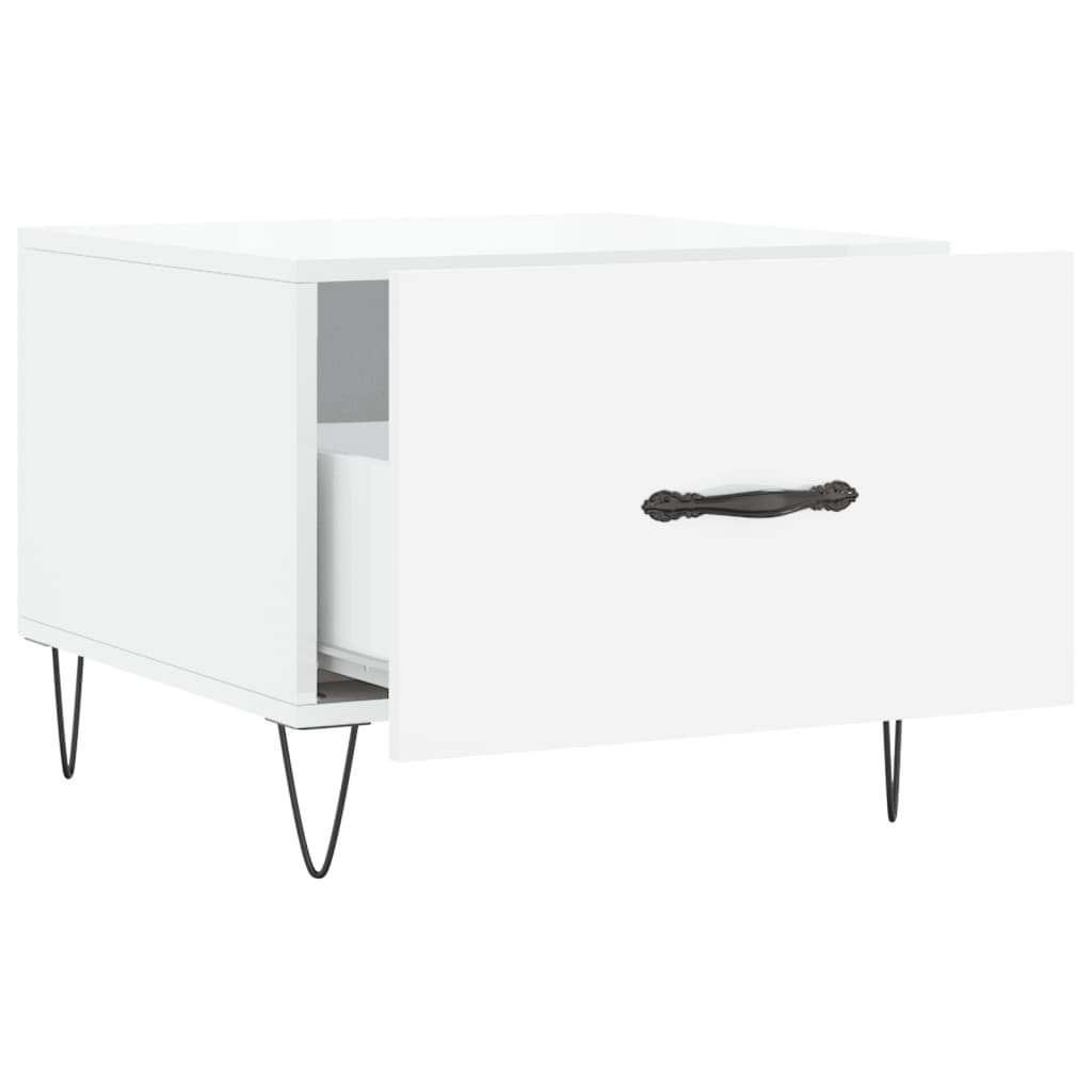 Tables basses 2 pcs blanc brillant 50x50x40cm bois d’ingénierie - Tables basses