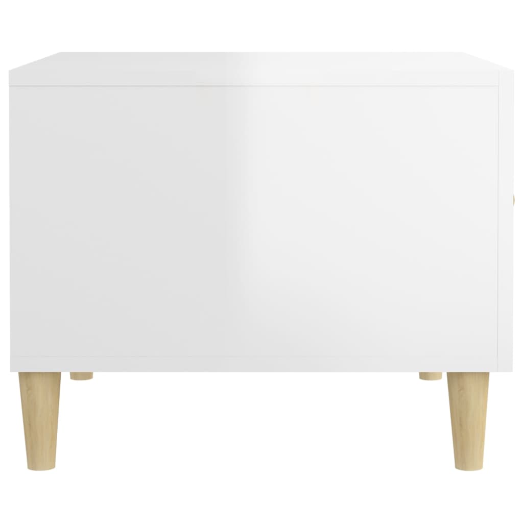 Tables basses 2 pcs blanc brillant 50x50x40cm bois d’ingénierie - Tables basses