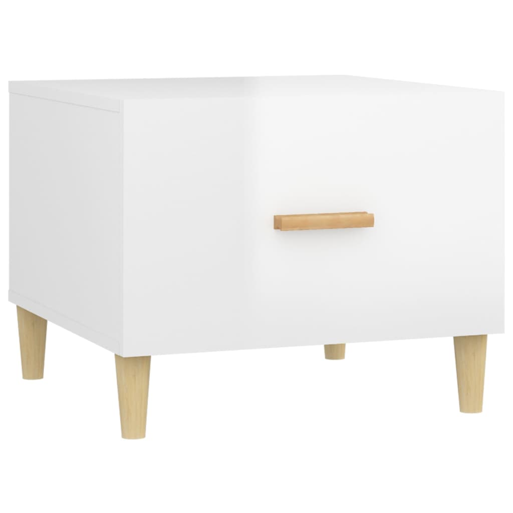 Tables basses 2 pcs blanc brillant 50x50x40cm bois d’ingénierie - Tables basses