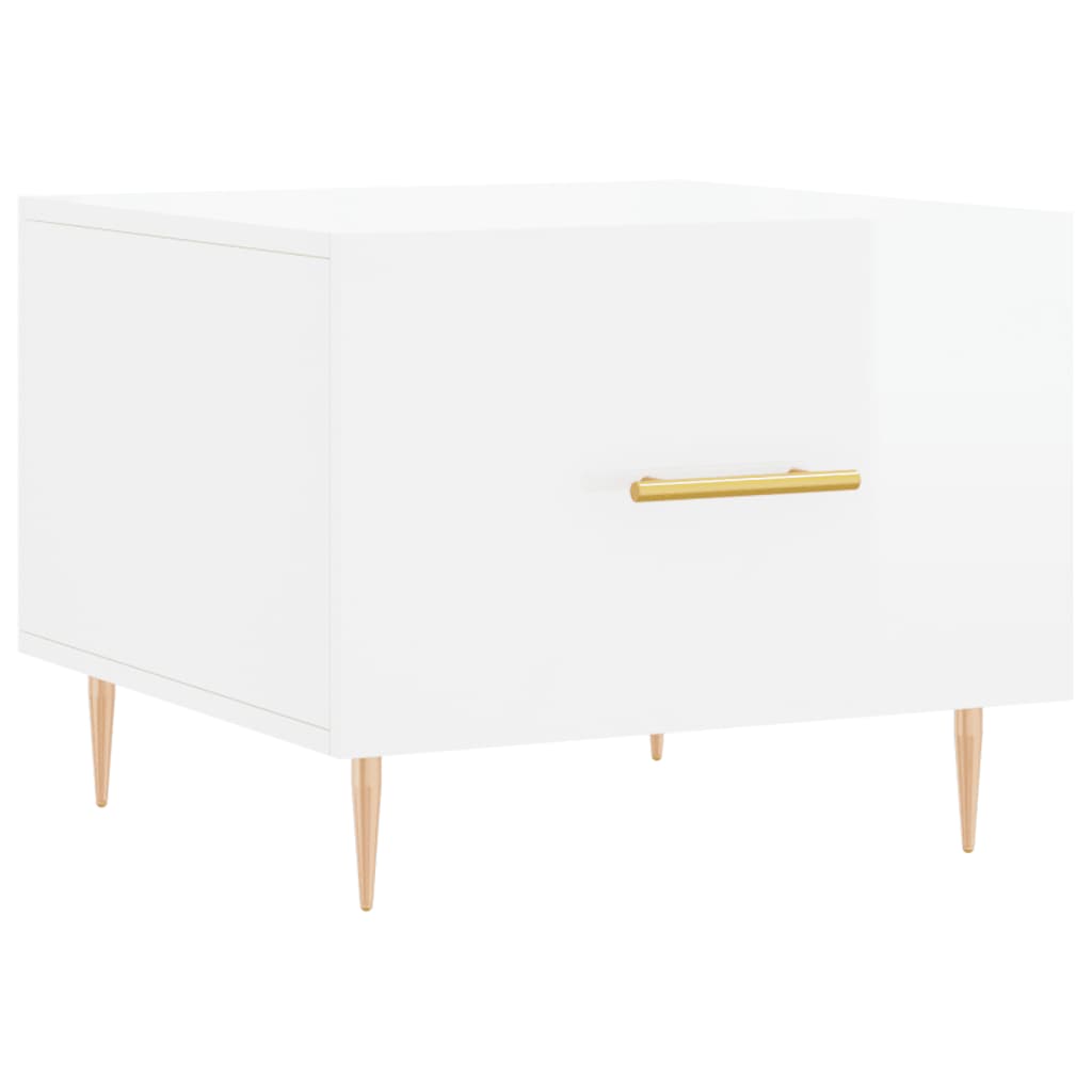 Tables basses 2 pcs blanc brillant 50x50x40cm bois d’ingénierie - Tables basses