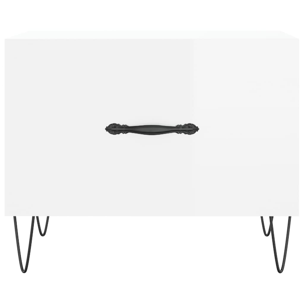 Tables basses 2 pcs blanc brillant 50x50x40cm bois d’ingénierie - Tables basses