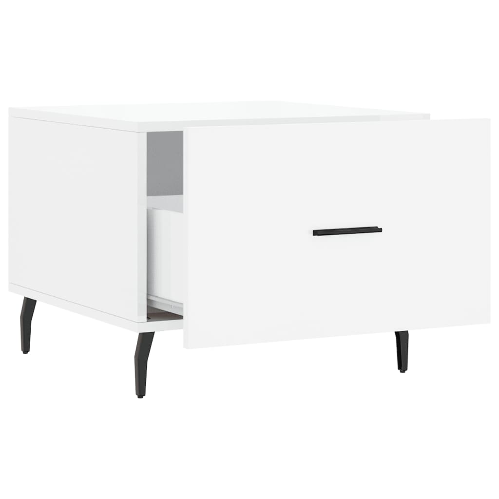 Tables basses 2 pcs blanc brillant 50x50x40cm bois d’ingénierie - Tables basses